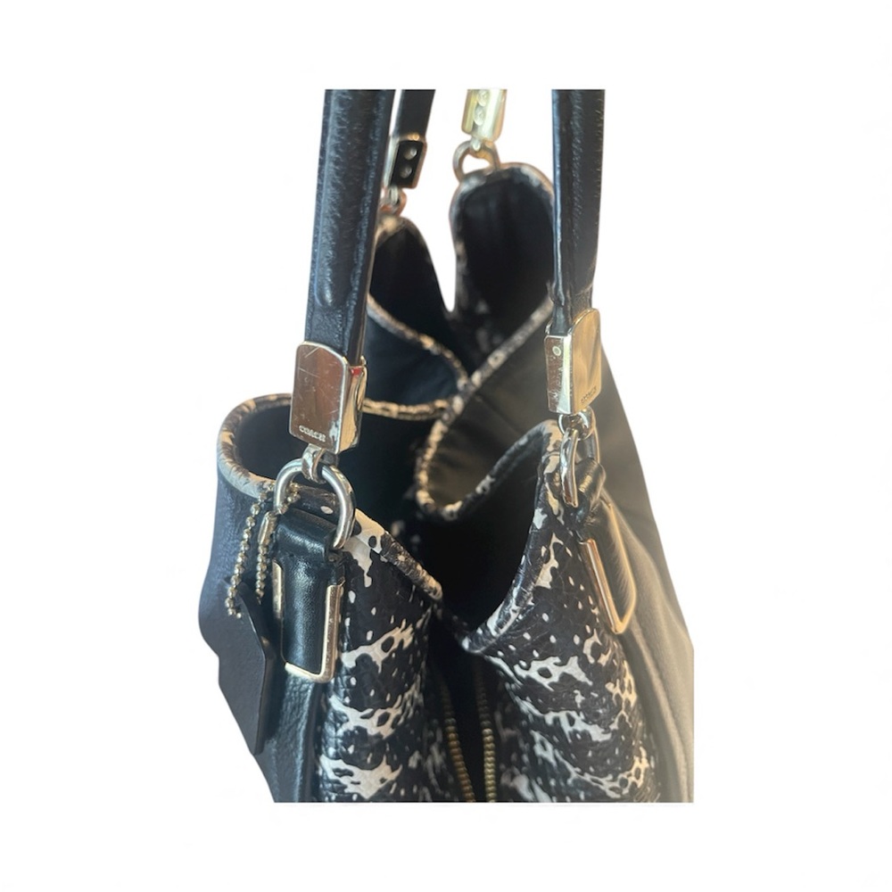 Coach Madison Phoebe Python Black Leather Shoulde… - image 6